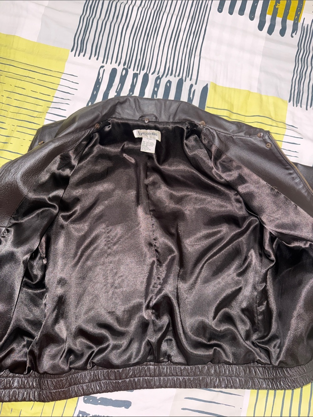 Lined Leather Bomber - Picture 3 of 4